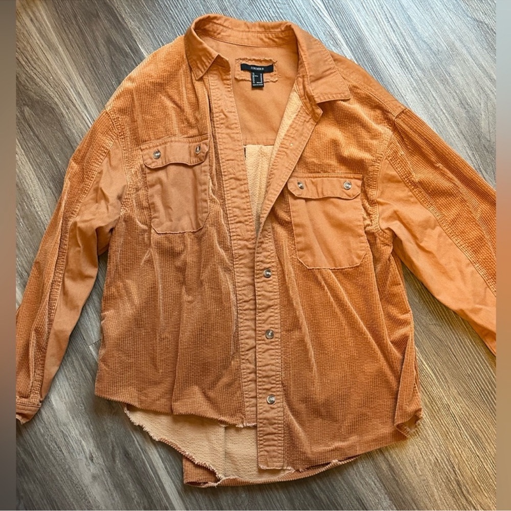 FOREVER 21 Corduroy Button-Up Shirt Jacket